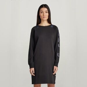 G-Star Sleeve Print Tweater Dress in Dark Black